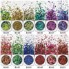 Pó de Espelho Mágico Camaleão Amazon Folha Europeia Polarizada Pó Ultra Fino Edelweiss Lantejoula para Nail Art Fragmento Irregular Joia