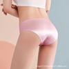 Verano Ultradelgado No Sensorial Seda de Hielo Sin Costuras Máscara Ropa Interior Sexy Transpirable Secado Rápido Calzones de Cintura Media para Mujer Color Piel Algodón