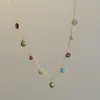Colar com Pingente de Joaninha e Gota de Óleo de Flor de Zircônia Corrente de Clavícula de Nicho de Luxo Leve Joia Versátil para Mulheres com um Toque de Alto Padrão