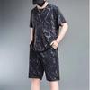 Traje deportivo de seda de hielo de talla grande para hombre, verano, holgado, secado rápido, para hombres gorditos, ropa de hombre, pantalones de talla grande, verano