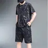 Traje deportivo de seda de hielo de talla grande para hombre, verano, holgado, secado rápido, para hombres gorditos, ropa de hombre, pantalones de talla grande, verano