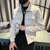 Chaqueta Bordada para Hombre 2025 Otoño e Invierno 2023 Nueva Marca de Moda Juvenil Casual Corta Chaqueta de Forro Polar de Piel de Ciervo