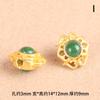 Accesorios Dorados Arenosos con Agujeros Grandes Incrustados con Turquesa, Cuentas Espaciadoras de Jaula Octagonal para Joyería DIY, Accesorios para Pulseras y Collares