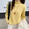Camiseta base de punto con diseño único para mujer, ropa interior de otoño e invierno, nuevo modelo 2025, suéter de cuello semi-alto, top versátil