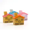 Decoración para maceta de flor de suculenta de micro paisajismo con musgo, 4 casas pequeñas de estilo occidental, casa con chimenea, villa, material DIY