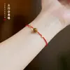 Pulsera Roja de Cristal Estilo Chino Año del Caballo Plata S925 Vajra Pestle Hazte Rico Inmediatamente Pulsera Delgada Nuevo Estilo Chino Venta al por Mayor