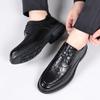 Zapatos de cuero casuales formales de negocios para hombre otoño 2023 directo de fábrica, estilo británico Joker, zapatos de novio para boda, tendencia