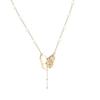 Collar de Perlas de Moda Nicho de Lujo Ligero para Mujer, Largo con Colgante de Mariposa, Concha con Incrustaciones de Zirconia, Cadena para Clavícula Libre de Color