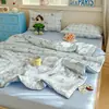 Algodão lavado fio enrugado colcha de verão verão solteiro dupla camada fio colcha de ar condicionado dormitório de estudante verão fresco colcha lavável à máquina