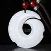 Colgante de Hebilla de Seguridad de Jade Blanco Afgano Colgante de Jade Hueco Antiguo Accesorios Hanfu