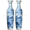 Fabricante de cerâmica personalizada de Jingdezhen vaso grande de porcelana azul e rosa de piso para hotel sala de estar estilo chinês decoração de abertura de luxo