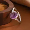 Anillo de Plata de Ley S925 con Dijes, Jade Hetian y Cristal Rojo del Sur para Mujer, Anillo de Piedras Preciosas Versátil, Sencillo y Moderno