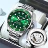 Reloj de Hombre Submariner Verde con Cierre Mariposa de Doble Cara, Tourbillon Calado, Calendario Luminoso, Cuarzo Impermeable, Disponible para Dropshipping