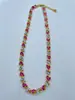 Moda Transfronteriza Europea y Americana Personalidad Forma de Hoja Fresca Diamante Marquise Collar Clavícula Diseño de Nicho Colgante de Diamante Colorido para Mujeres Exquisito