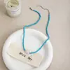 Collar para Mujer Diseño de Nicho Cadena para Clavícula de Gama Alta Nuevo 2025 Fino Turquesa Perlas de Mijo No se Desvanece en Verano