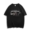 Camiseta de Manga Curta em Promoção Relâmpago para Homens, Top Tendência de Verão Simples de Meia Manga, Camiseta de Marca Tendência Casual Solta Estilo Hong Kong