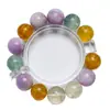 Pulsera de Cuarzo Limón de Cristal Natural Color Macarrón para Mujer, Pulsera Versátil de Perlas de Concha, Pulsera de Regalo al por Mayor