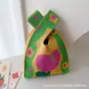 Cartão de Presente para o Dia do Professor, Flores, Bolsa de Tricô, Bolsa de Pulso, Bolsa de Mão, Bolsa de Tricô Feminina, Bolsa Colete