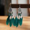 Pendientes de Plumas de 13+1 Colores Pendientes Artesanales Redondos con Gota de Aceite Estilo Étnico Retro Resort Tu Tixi
