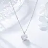 Collar de moissanita chapado en oro blanco para mujer, simple y elegante, colgante clásico de trébol de cuatro hojas, joyería de cadena para la clavícula, artículo popular de transmisión en vivo