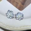 2024 Nova Chegada Gota Óleo Íris Flor Natural Pérola de Água Doce Alta Qualidade Luz Luxo Brincos para Mulheres Nicho Design Brincos