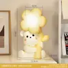 Luz Noturna Flor Abraço de Urso Luz para Dormir no Quarto Decoração Criativa Artesanato Ornamentos Fofos Estilo Creme para Mesa de Cabeceira