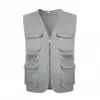 015/029 Chaleco de Trabajo con Impresión de Logo, Chaleco Promocional de Uniforme de Trabajo con Múltiples Bolsillos
