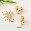 Retención de Color Alta Chapado en Oro Cobre Microincrustado Circonita Lazo Doble Colgante Flor Mariposa Abalorios Espaciadores Multitaladro Accesorios para Manualidades con Cuentas