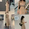 Vestido Suéter de Punto de Largo Medio Adelgazante con Cinturón de Estilo Coreano Ins para Otoño e Invierno