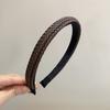Diadema tejida con estilo coreano en tonos tierra, estilo retro, con temperamento, estilo casual, combinable para uso diario.