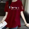 Comercio Electrónico Transfronterizo Despacho Marca Grande Mamá Camiseta de Manga Corta para Mujer Holgada Talla Extra Ropa para Mujer Camiseta de Manga Corta de Longitud Media Top
