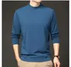 Moletom de Lã com Gola Alta Estilo Chinês 2025, Amigo da Pele, Confortável, Quente, Casual, Modelagem Solta, Camiseta Básica Versátil de Manga Longa para Homens