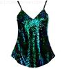 Amazon 2024 Chaleco de Mujer con Bordado de Lentejuelas Espalda Descubierta Sexy Ajustado Negro Cuello en V Tirantes Camisa Básica