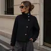 Ropa de mujer estilo europeo y americano transfronteriza, ZA, AliExpress, abrigo corto versátil casual de moda y popular con cuello alto