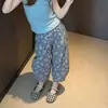 Ropa para Niños Conjunto para Niñas 2026 Verano Nuevo Moda Coreana Ropa para Niños Pequeños Chaleco Pantalones Azules Estampados Conjunto de Dos Piezas