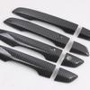 Aplicável à maçaneta inteligente Civic de 10ª geração - padrão de fibra de carbono preto ABS, maçaneta de direção esquerda, peças decorativas