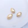 Cuentas cuadradas cepilladas de oro de 14K que conservan el color, cuentas planas redondas tipo pan al vapor, cuentas ovaladas para pendientes, pulseras, joyería DIY con material de cuentas