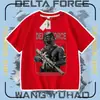 Roupa sem marca Camiseta de Manga Curta Força Delta Modelo Novo 2026 para Crianças Meninos Algodão Puro Top Força Delta