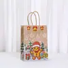 Bolsa de Regalo de Dulces para Fiesta Navideña al por Mayor Bolsa para Llevar a Casa Bolsa de Empaque Navideño Bolsa de Compras con Dibujos Impresos Kraft