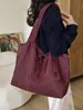 Bolsa de Tecido de Nylon Leve INS Japonesa Grande Capacidade Tendência Simples Bolsa de Ombro Feminina Moda para o Dia a Dia Bolsa Feminina