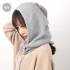 Gorro y Bufanda Integrados de Lana Cachemir para Mujer Doble Uso Engrosado Manga para Cuello Otoño e Invierno Cálido Tejido Protección para Orejas Capucha para Cuello