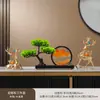Nuevo adorno de pintura de arena de pino de bienvenida estilo chino para sala de estar, entrada, oficina, sala de té, vitrina, mueble de TV, decoración de mueble de vino