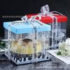 Caja para pastel de 4 pulgadas sabor leche caja portátil para pastel de cumpleaños empaque transparente para pastel caja de pastelería con cinta