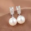 Hui Tan Barroco Nuevo Grande Alto Sentido de Gama Imitación Perla Pendientes Celebridad Femenina Estilo Dama Perla Circona Pendientes