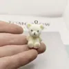 Nuevo Oso de Resina Estéreo de Dibujos Animados con Felpa Accesorios DIY Llavero Collar Pendiente Pendiente Venta al por Mayor