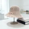 Nuevo Estilo Primavera y Verano 2026 Sombrero de Algodón y Lino Hueco para Mujer, Sombrero de Sol de Verano con Protección Solar, Plegable y Transpirable, Estilo Coreano con Ala Ancha