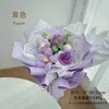 Buquê de Rosas Crochê com Lã Feito à Mão Buquê de Flores Preservadas Flores Artificiais Presente de Feriado Arte Floral Decoração com Flores Artificiais