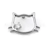 Aleación de Titanio F136 Hueca Cabeza de Gato Incrustada con Circonita 5A Boca Dentada de 0.9 Accesorio Gatito Gato Zootopia