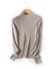 Suéter de punto fino de lana para mujer, cuello semi-alto, delgado y suave, amigable con la piel, corte ajustado, adecuado para primavera y otoño, ideal para ir al trabajo y como jersey para usar debajo