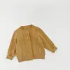 Suéter Infantil Estilo Primavera y Otoño Cárdigan Tejido para Bebé Niña El Más Fácil de Combinar Ropa Infantil Casual Tops Estilo Occidental Top de Color Sólido